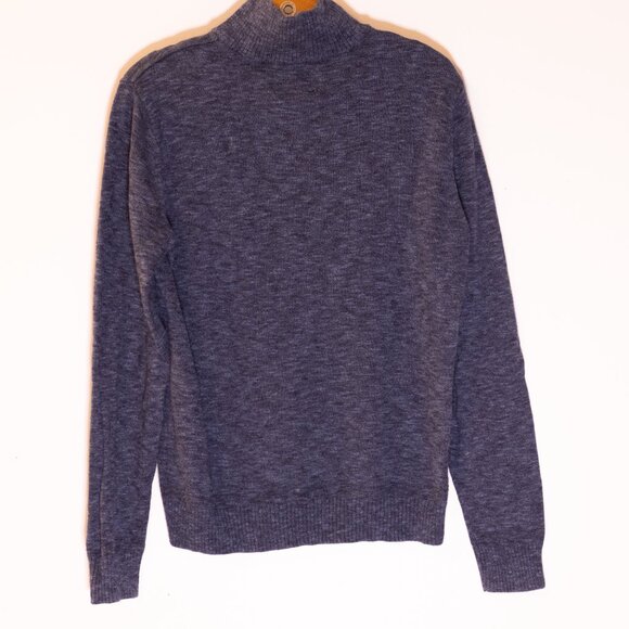 Medium Blue 4-Button Mock Neck Sweater - Picture 2 of 2